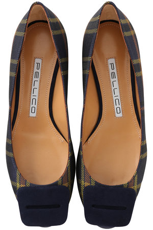 PELLICO(ペリーコ)｜GOLD チェック柄フラットシューズ/ネイビー