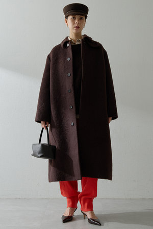 Whim Gazette(ウィム ガゼット)｜アルパカシャギーコート/ブラウン の