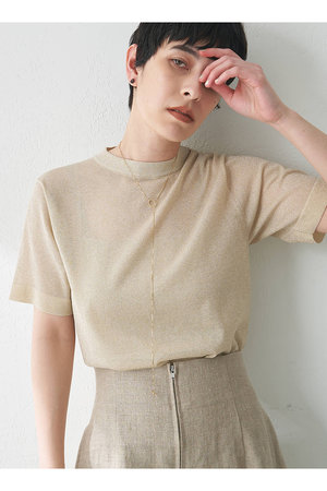 Whim Gazette(ウィム ガゼット)｜ラメプルオーバー/ベージュ の通販