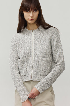 DEPAREILLE(デパリエ)｜ツイードライクニットカーディガン/オフ