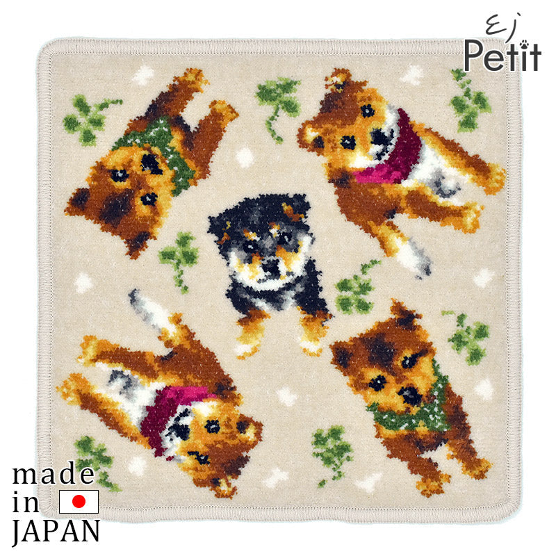 柴犬柄 シバ犬 日本製 シェニール織 ハンカチ 23cm – 公式 日本製