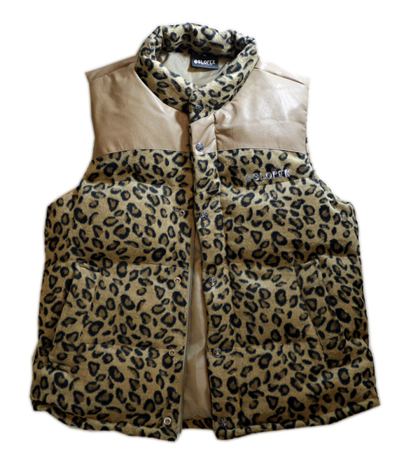 SLOPER （スローパー）レオパード柄 ダウンベスト