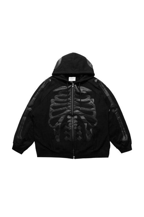 TAKAHIROMIYASHITA TheSoloist. Full Zip Hoodie Black x Black Bone