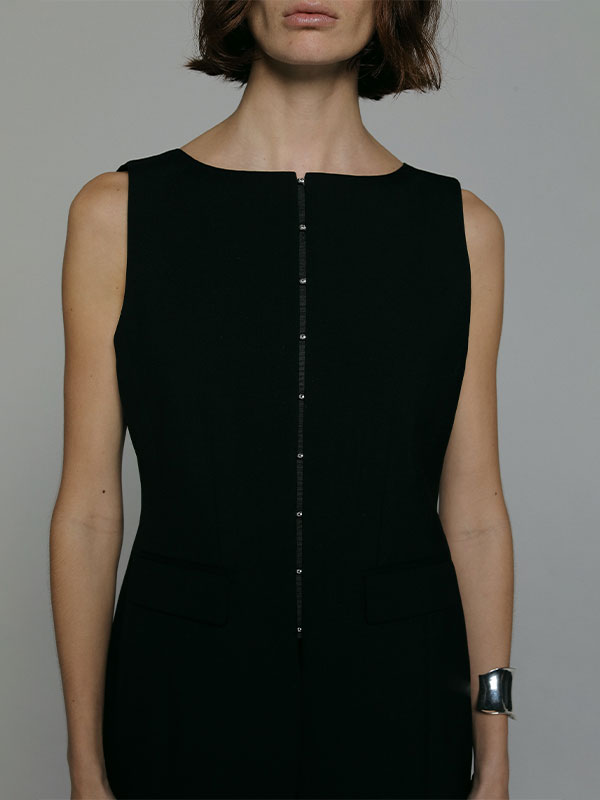 SANTEフロントホックボートネックベスト(S GREY): トップス │ ETRE