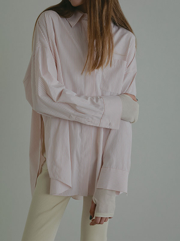 サイドスリットストライプシャツ(F NAVY): トップス │ ETRE TOKYO