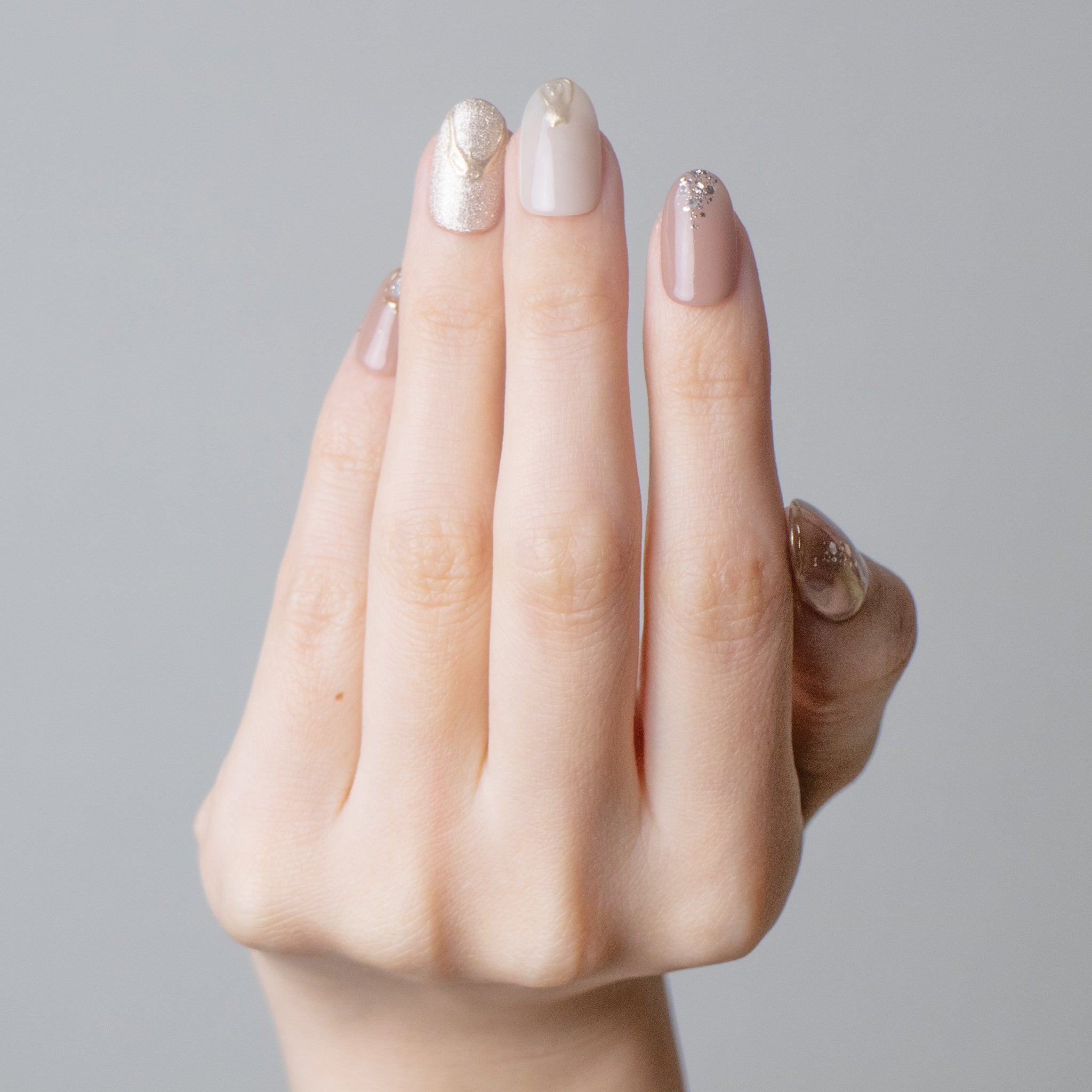 EVERNAIL Cappuccinoオーバル親指ストレート加工 専用粘着剤なし