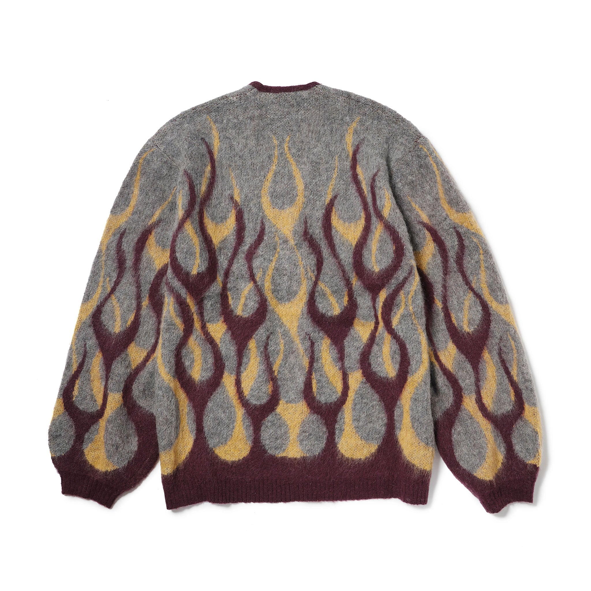 EVILACT FLAMES MOHAIR CARDIGAN burgundy | EVILACT (イーブルアクト