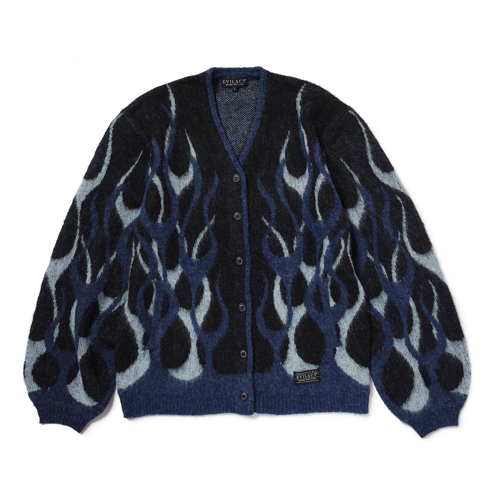 EVILACT FLAMES MOHAIR CARDIGAN blue | EVILACT (イーブルアクト
