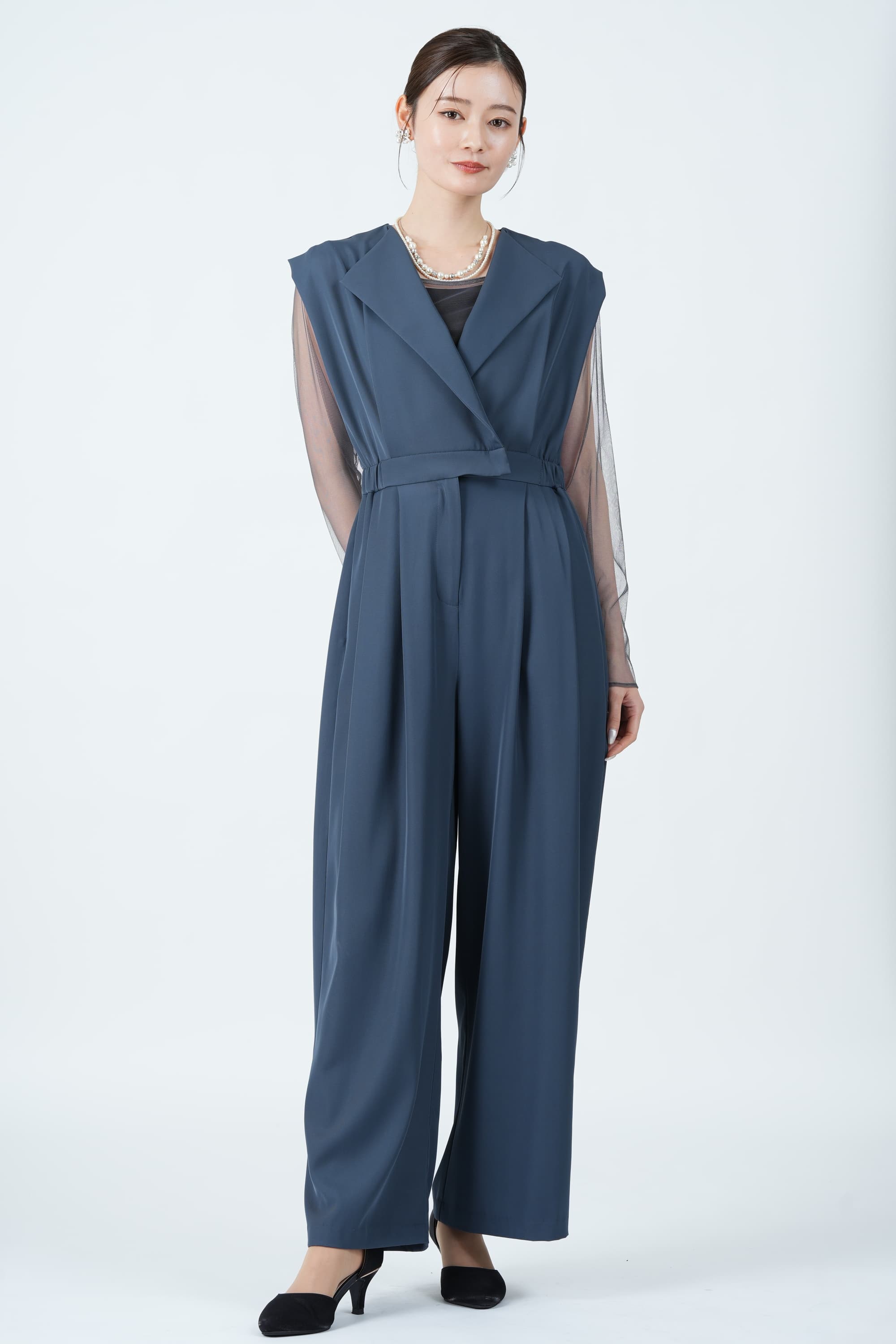 niana スタンドアウトカラーブルーパンツドレス (S) をレンタル - 結婚