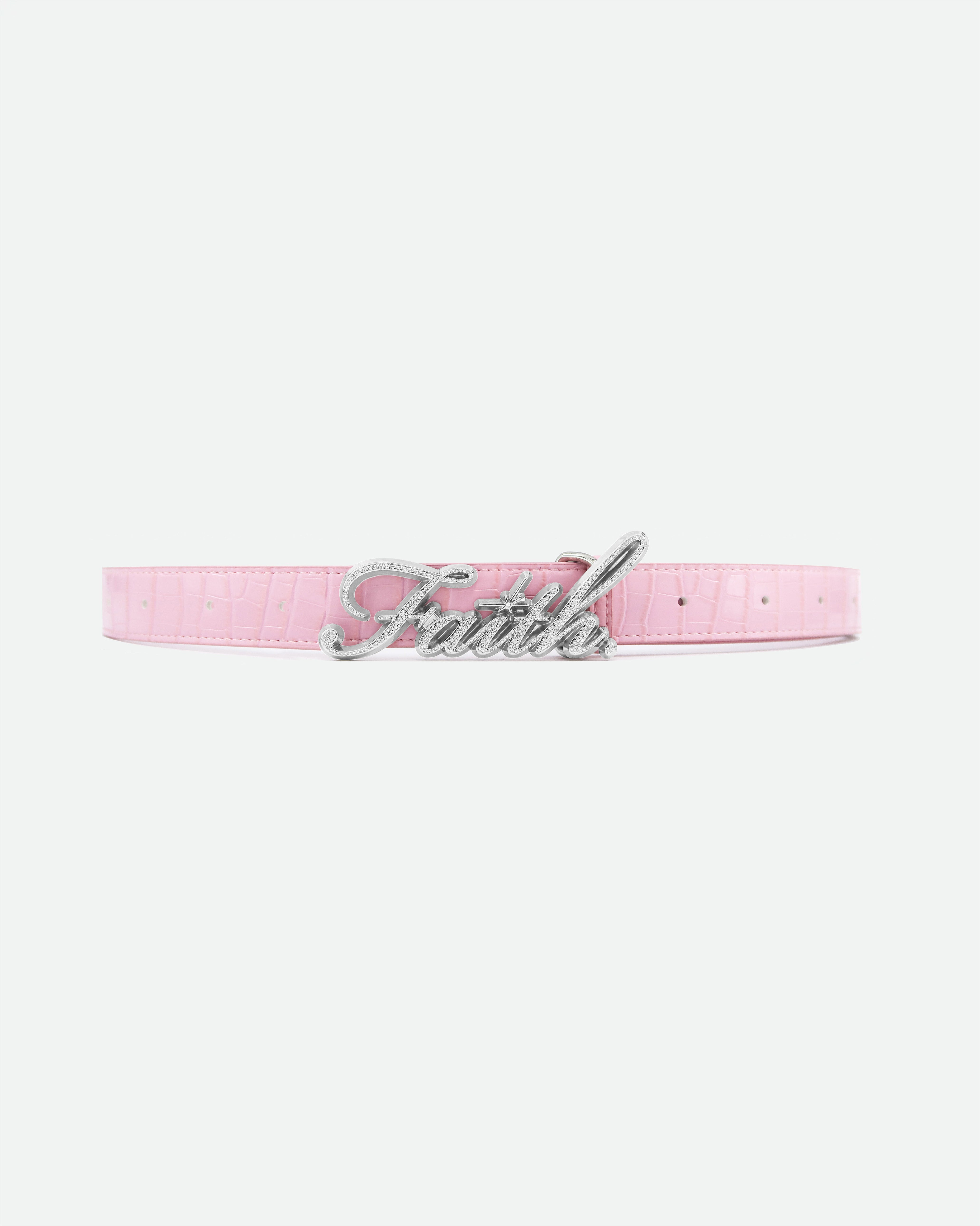 PINK CROCODILE BELT – FAITH BY LUIS