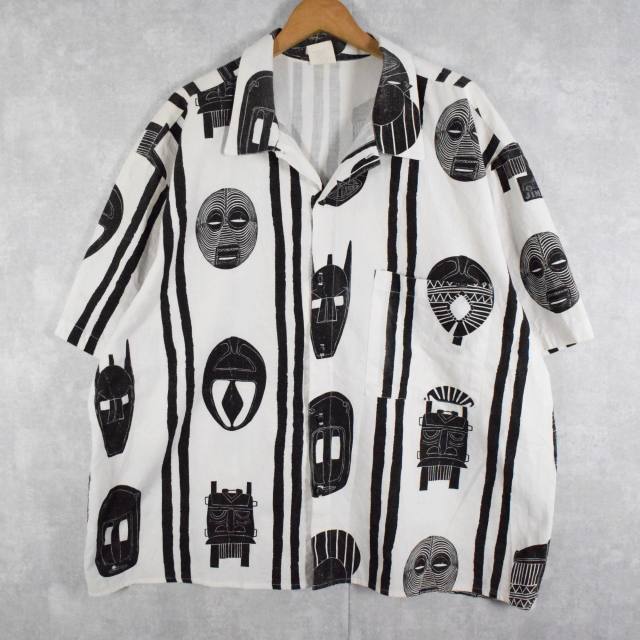 80年代 ジミーズ アメリカ製 仮面 お面 オープンカラー 開襟