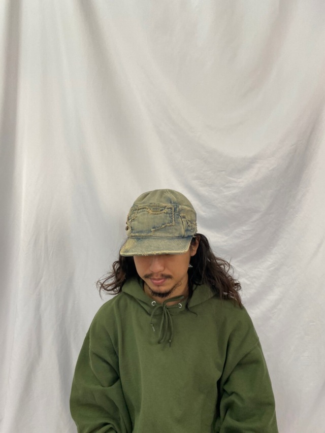 キャピタル ブランド 日本製 アーカイブ 帽子 デニム ボロ加工