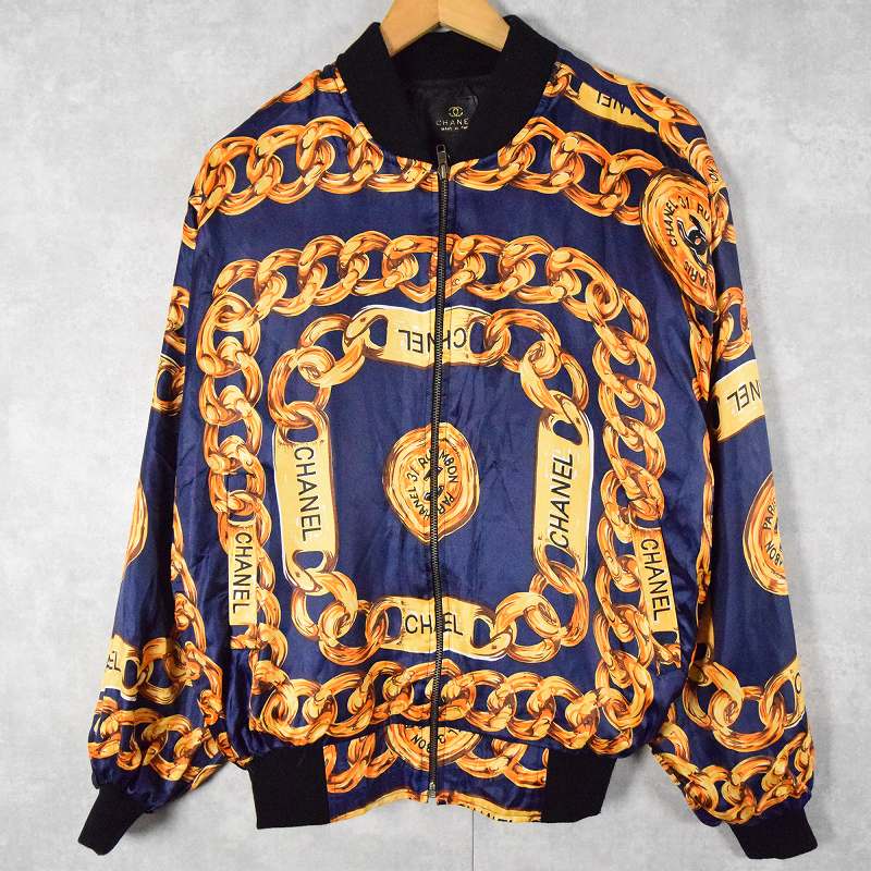 シャネル チェーン柄 ボンバージャケット │ヴィテージ古着屋Feeet