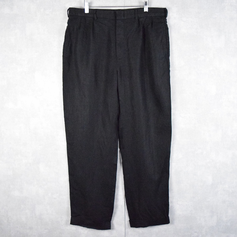 ポロラルフローレン 黒 ブラック ツータック |ヴインテージ古着屋Feeet