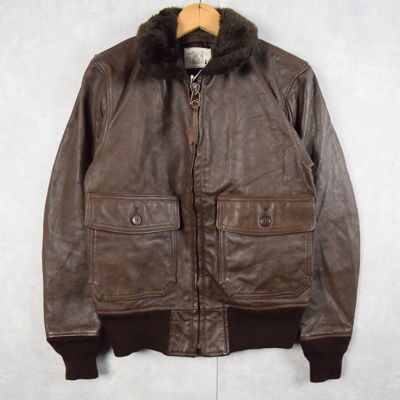 80s 80年代 アメリカ軍 海軍 ネイビー ボアジャケット レザー