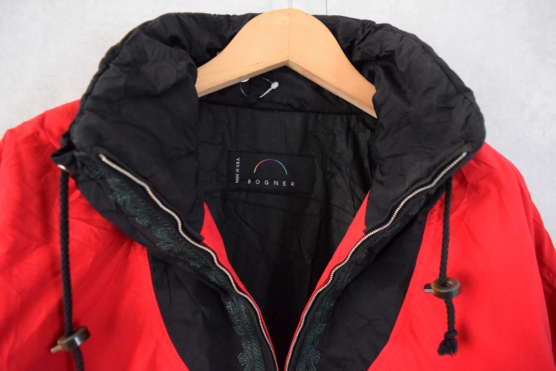 美品◎スターター ハーフジップジャケット ブラック 黒 レッド 赤