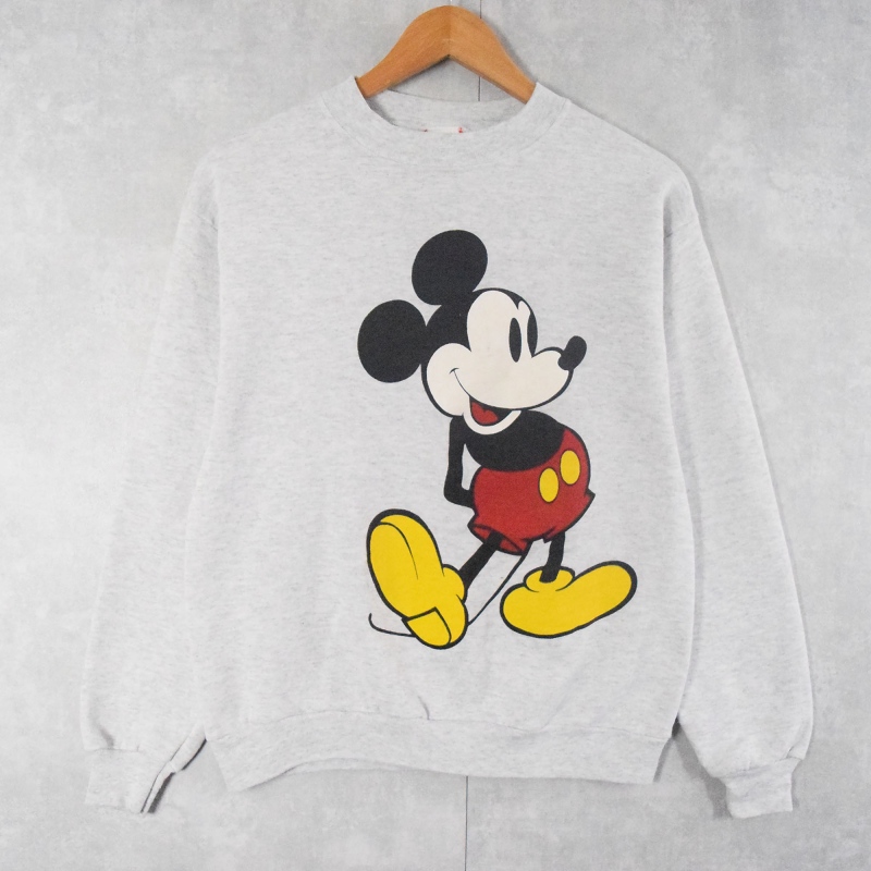 90年代 90s アメリカ製 ディズニー ミッキーマウス グレー 霜降り