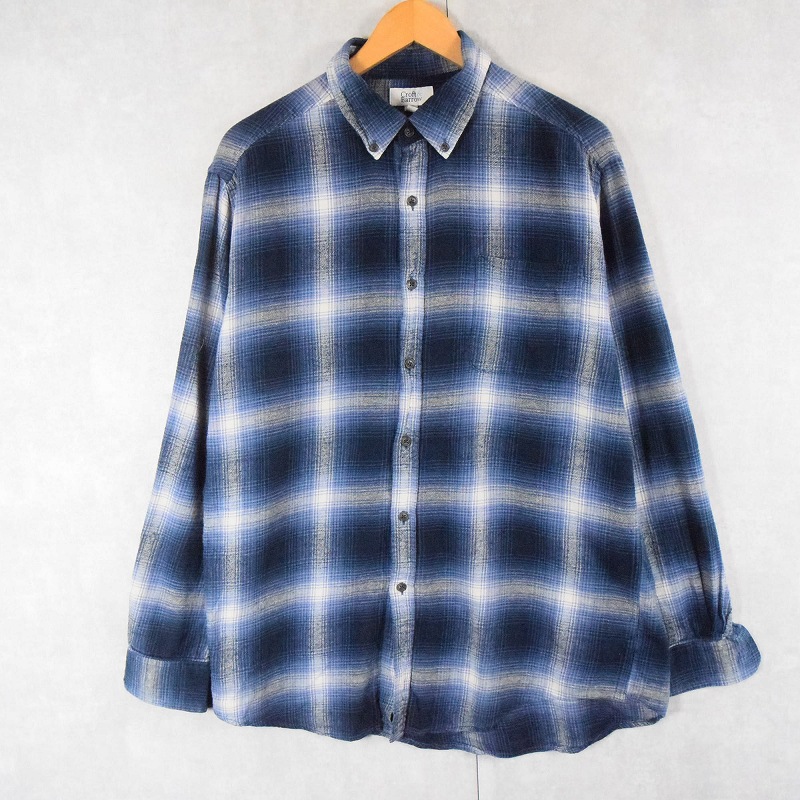 ネルシャツ シャドウチェック シャドーチェック 長袖 チェックシャツ