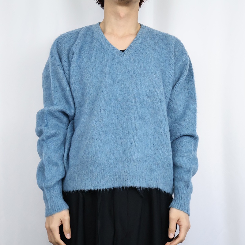 60年代 60s ロブスコット 水色 シャギーニット Vネック │ヴィテージ