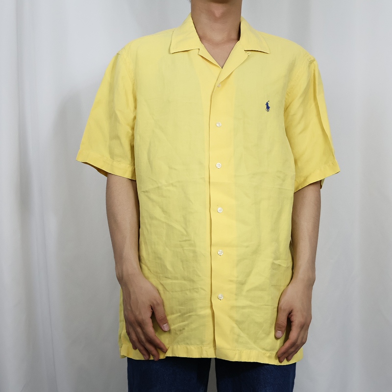 ポロラルフローレン 黄色 イエロー ロゴ刺繍 半袖│ヴィテージ古着屋