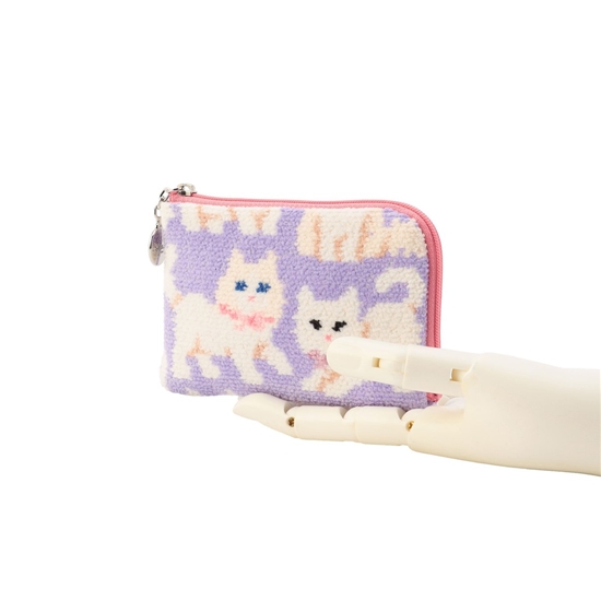 モフモフネコチャン L字ポーチ L/MNC-260279（WEB限定）(ペール
