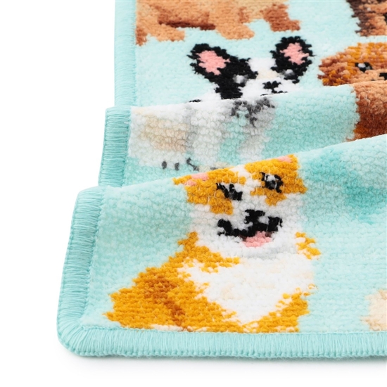 マイキュートパピー ハンカチ(ペールグリーン×グリーン): FEILER