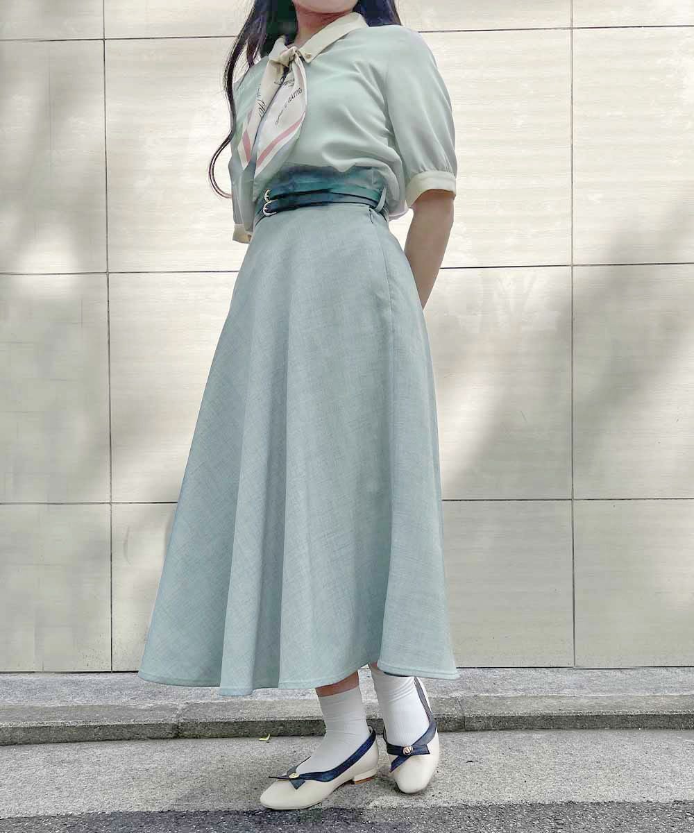 □ロゴラインスカーフ付き5分袖シャツ/an another angelus [54BF01h010