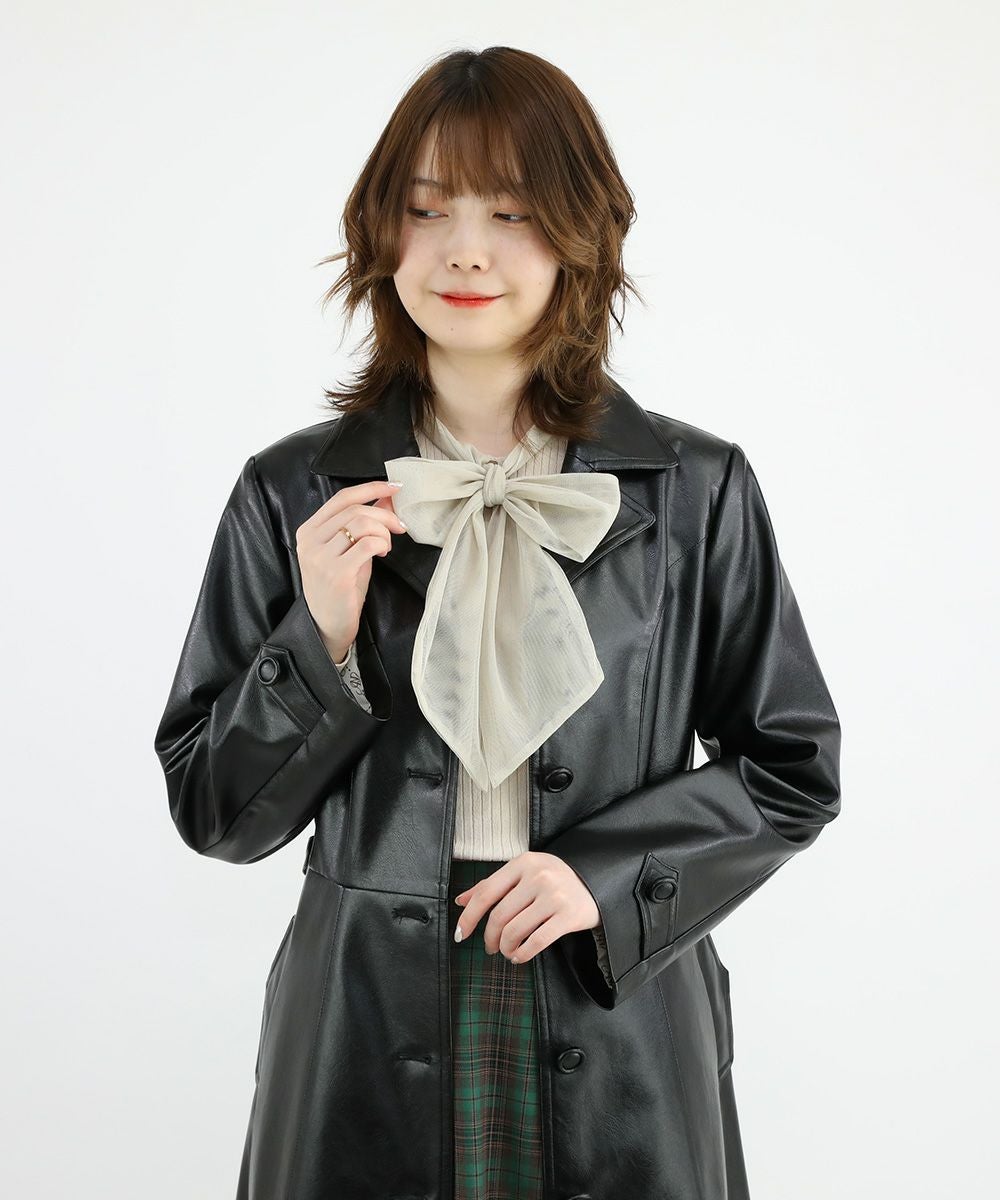 □フェイクレザー開衿コート/an another angelus [47BD03j003] | F