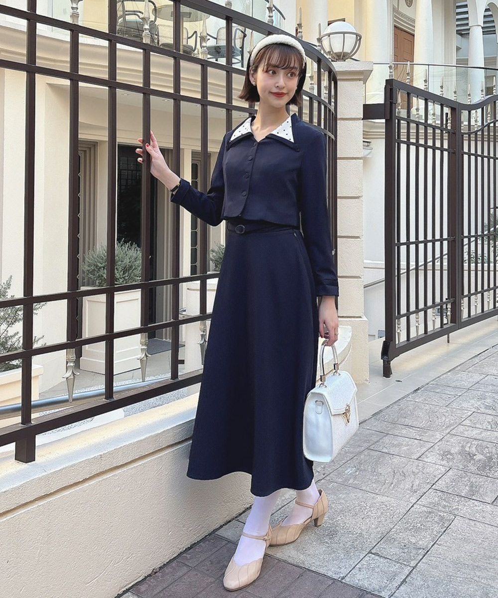 □ドットウィングカラーショートジャケット/an another angelus