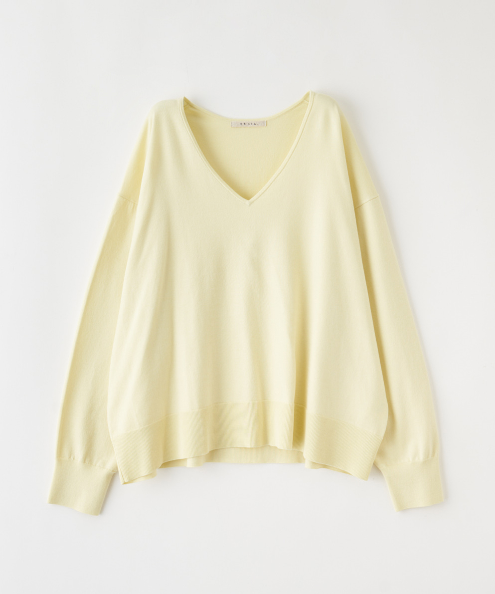 7色】シルク混ハイゲージVネックニットプルオーバー｜Stola.（ストラ