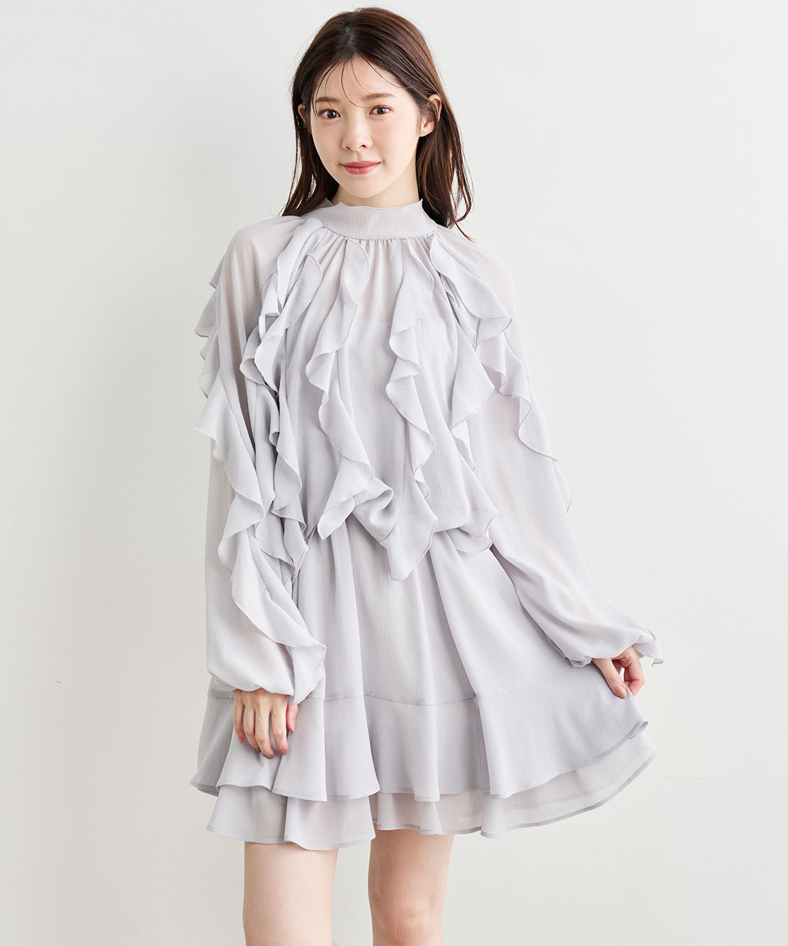 カスケードボウタイフリルミニワンピース｜PETAL ONLINE（ペタル