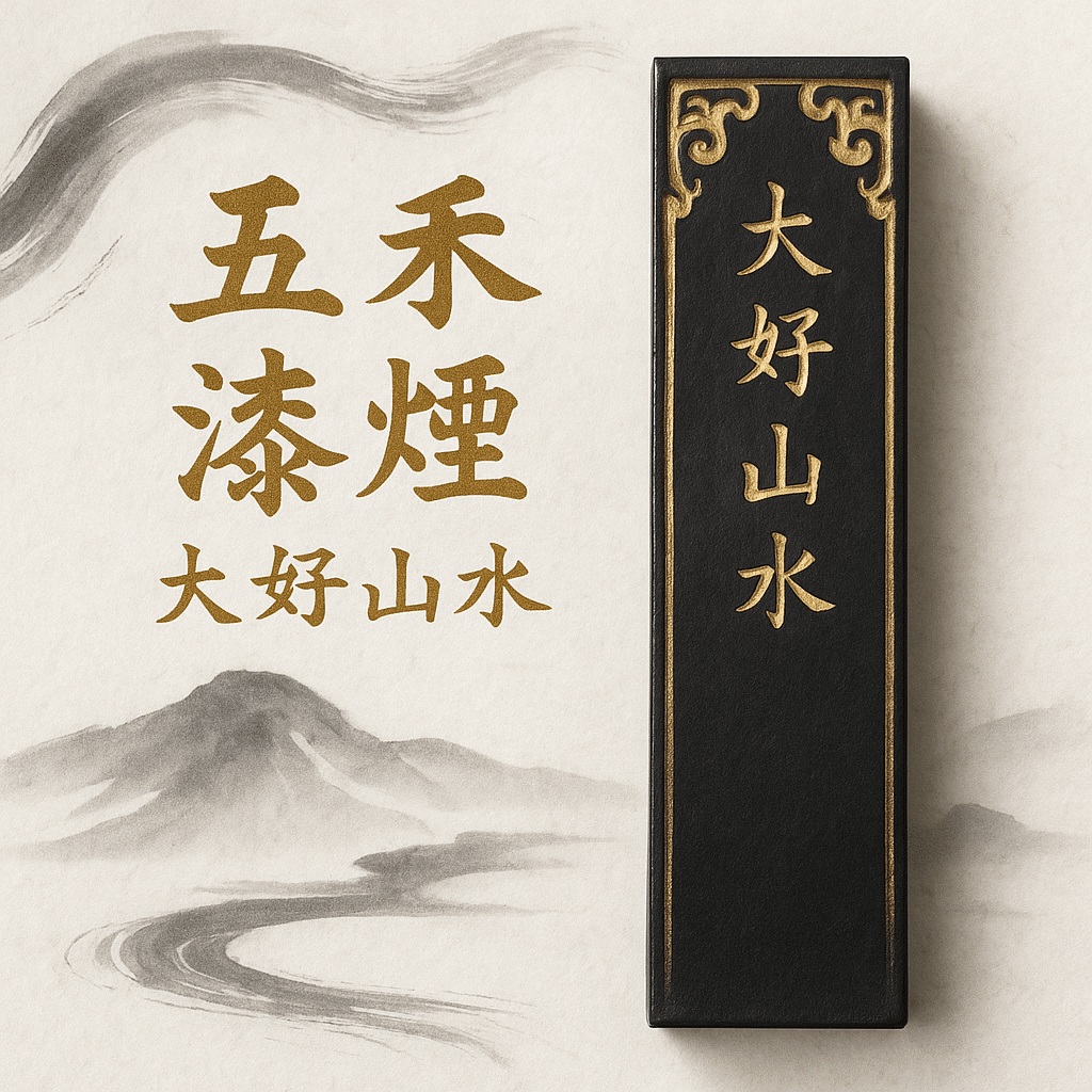 五石漆煙「大好山水」—— 深淵の黒が語る物語 ｜ 書道具買取｜福和堂