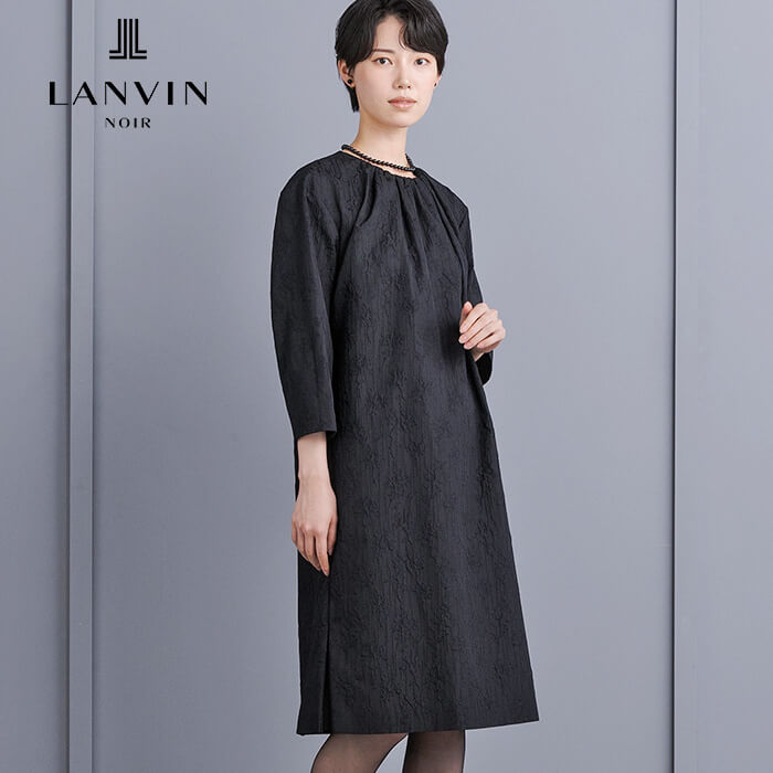 グラフィカルモチーフのジャカードワンピース 9号・ブラック｜東京