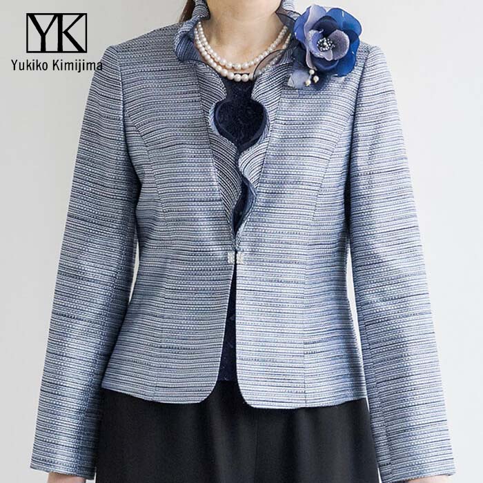 胸当て付きフォーマルジャケット 13号・ネイビー｜東京ソワール