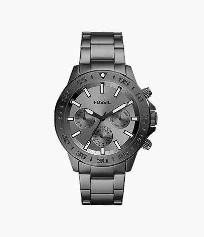 Bannon Multifunction Smoke Stainless Steel Watch - BQ2491 - Fossil
