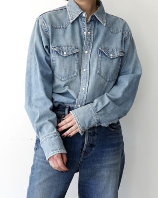 MADISONBLUE(マディソンブルー)のSHREDDED HEM WESTERN SH DENIM通販