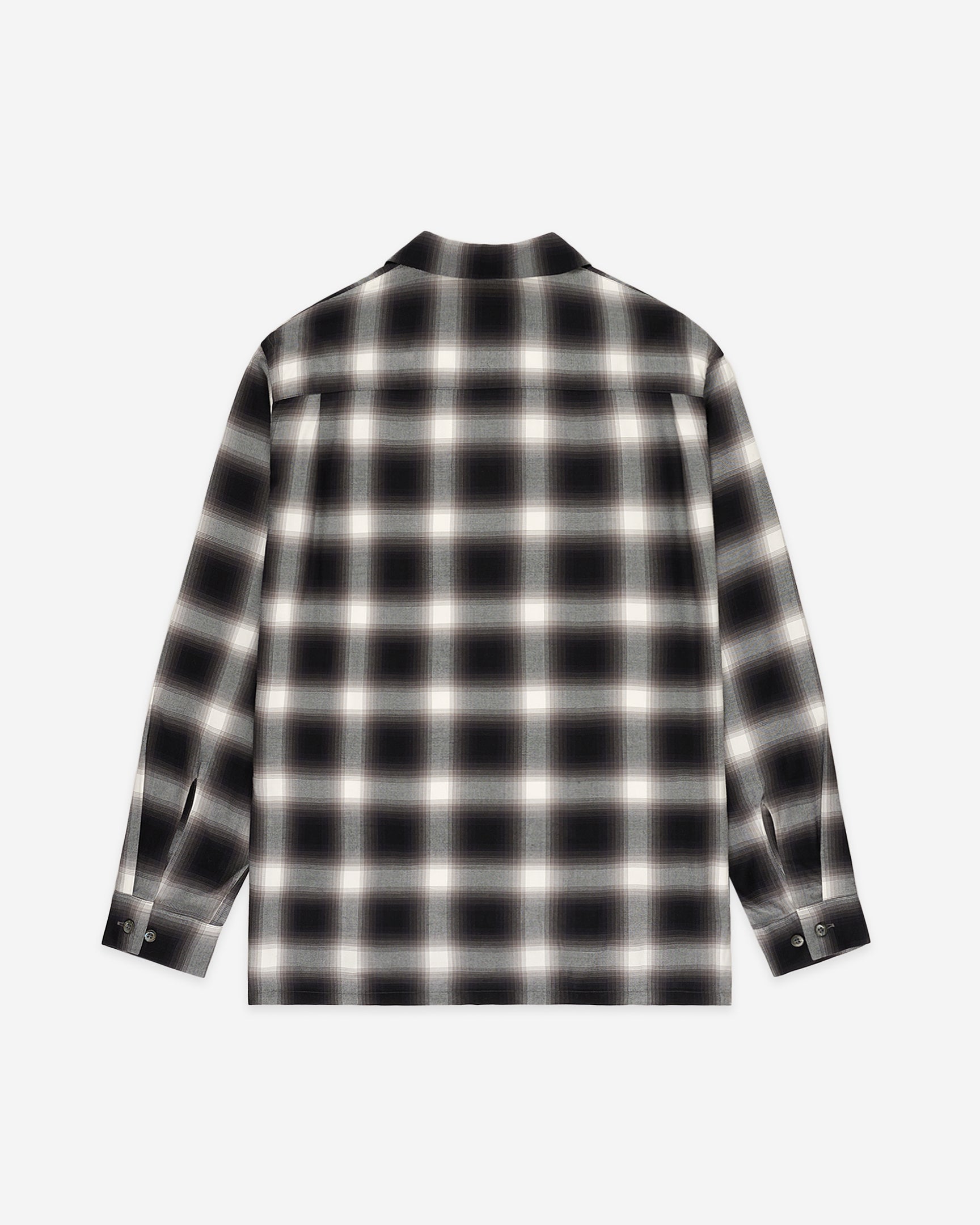 Open Collar Shirt/ Ombre Check Rayon Gabardine – FRONT 11201