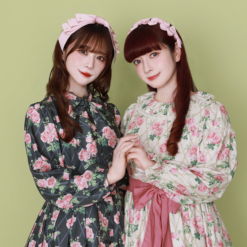 Rose gardenフリルカラーワンピース-Melody BasKet(メロディー
