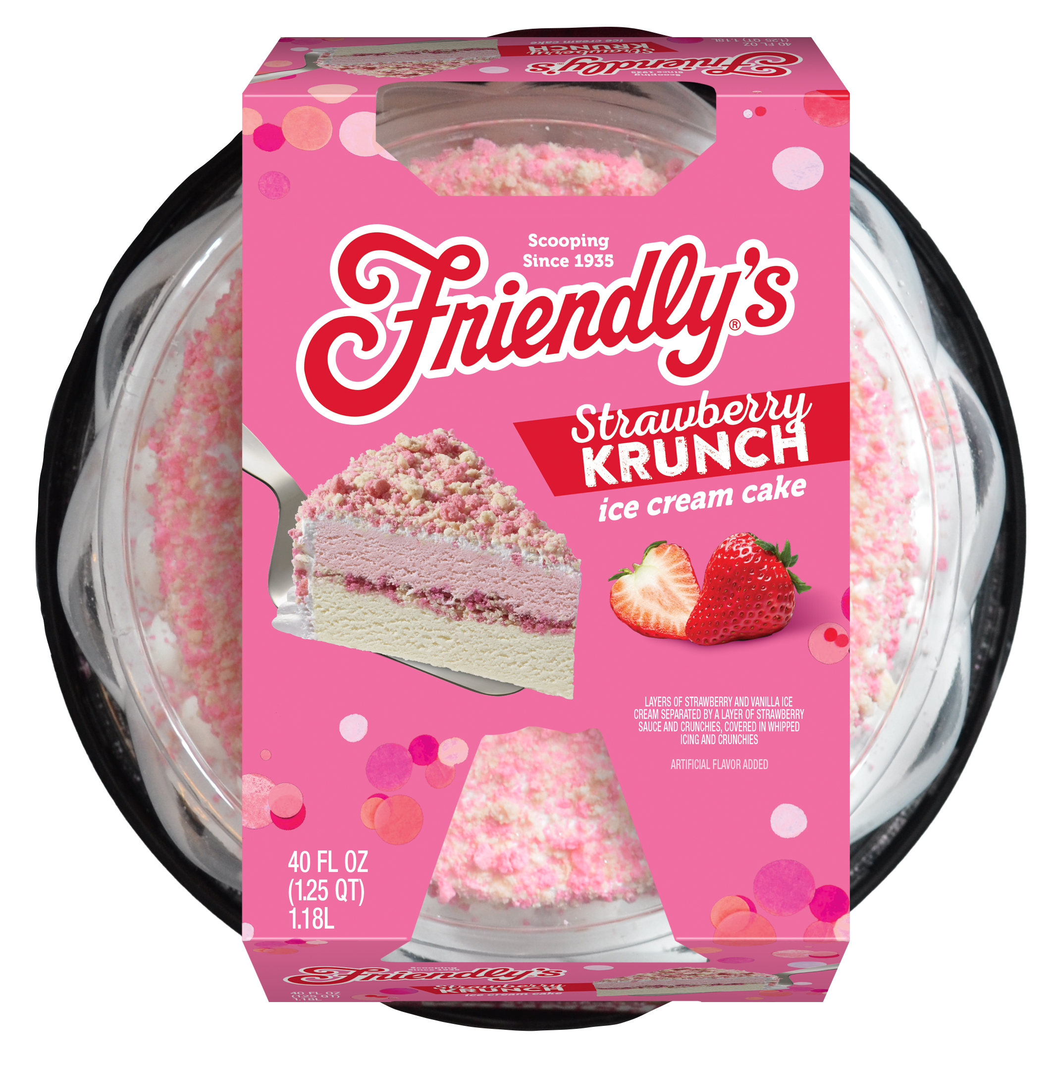 Strawberry Krunch Ice Cream Cake 40 oz. - Friendly's®