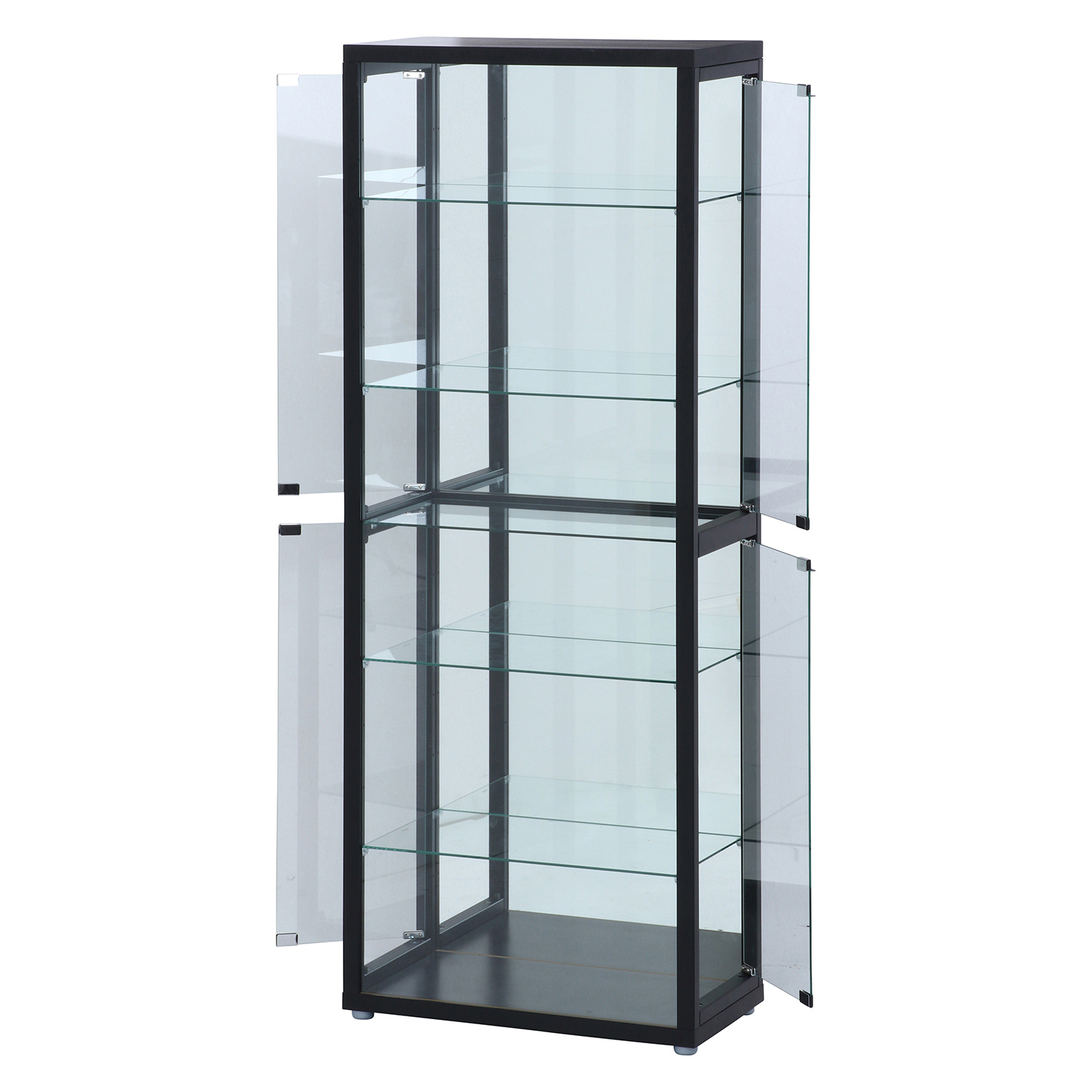 C/D:98884] ガラスコレクションケース6段 （4つ扉） BK【大型