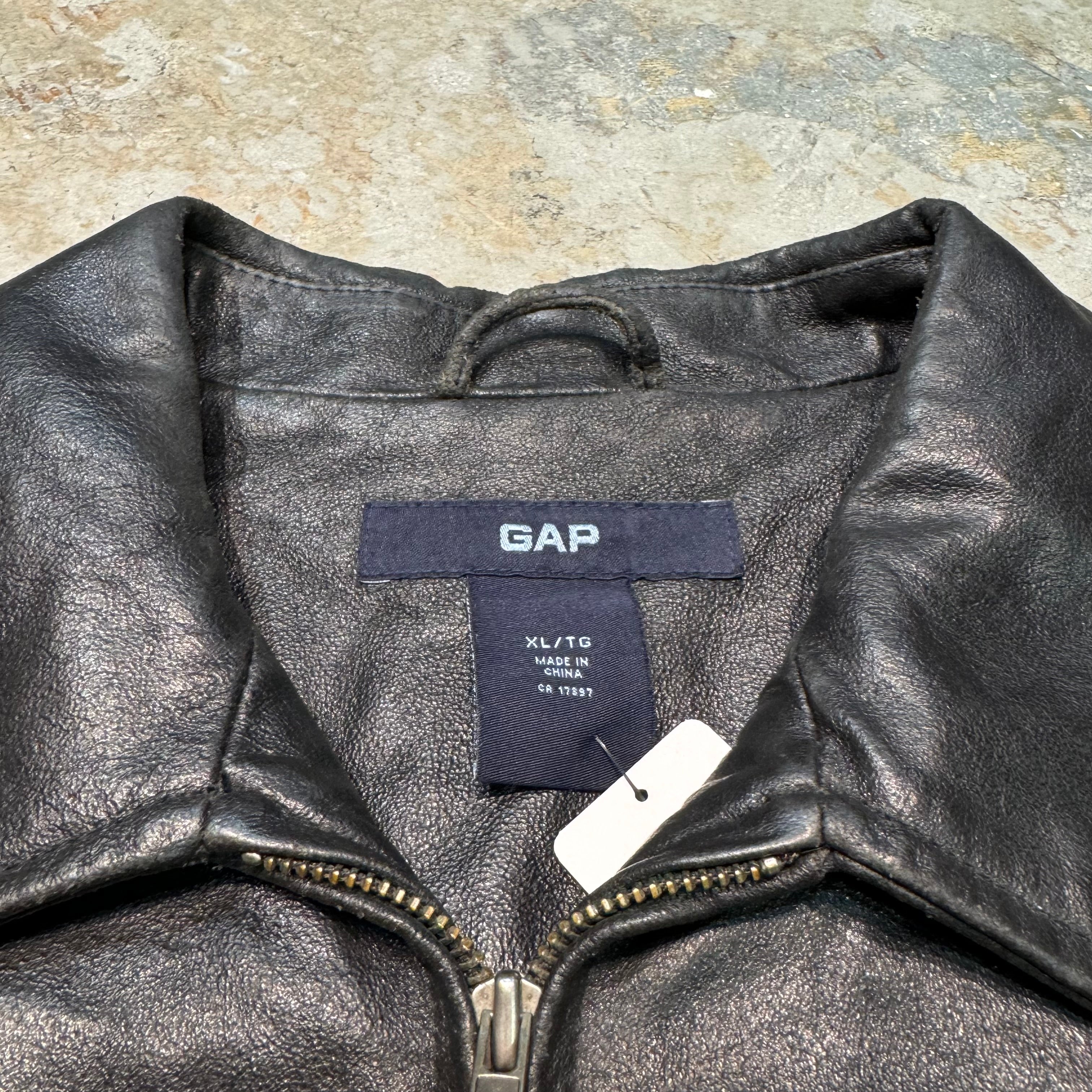 古着 GAP/ギャップ/ ジップアップレザージャケット/サイズXL – 古着屋