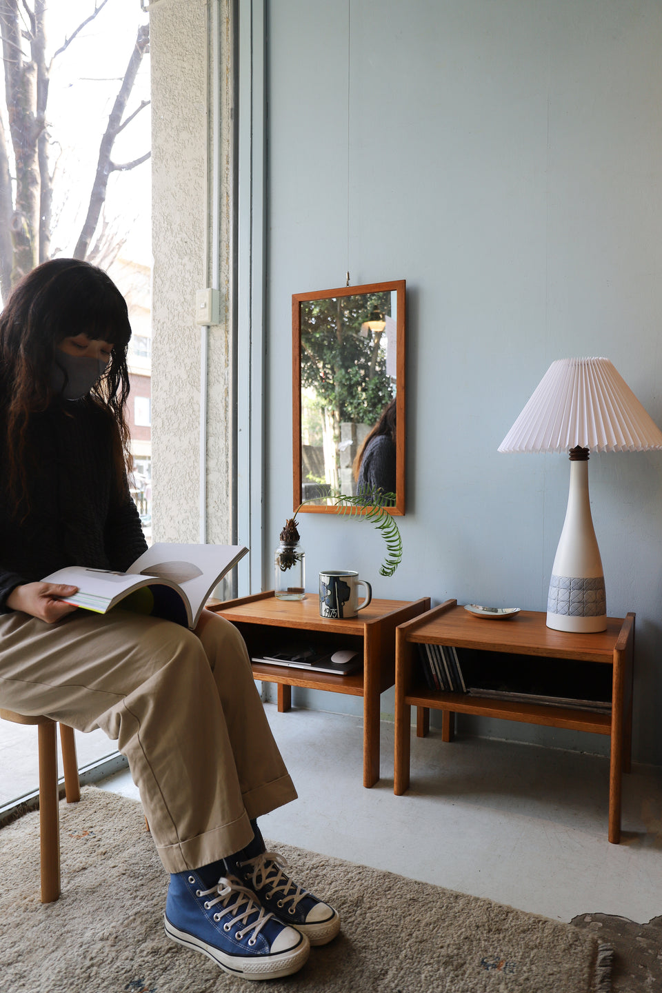 デンマークヴィンテージ ナイトテーブル チーク材 サイドテーブル 北欧