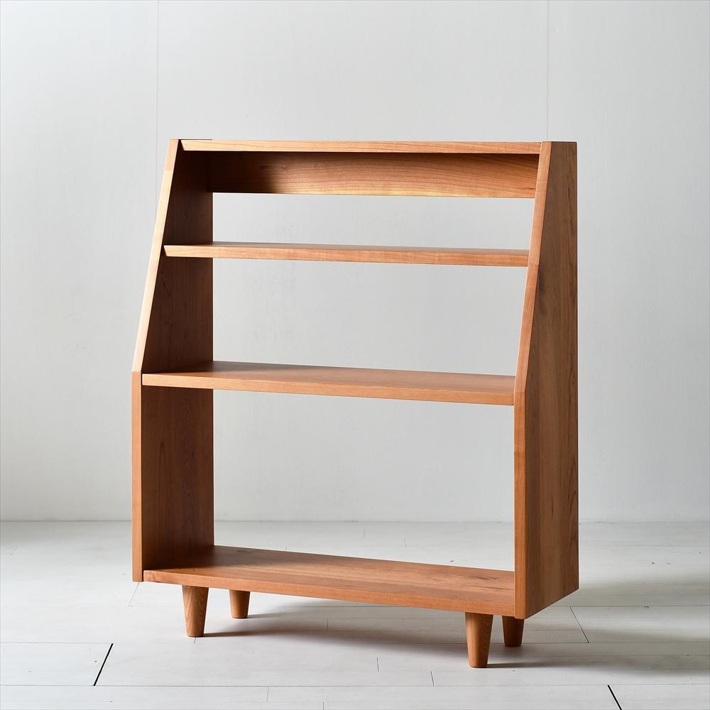 ブラックチェリー無垢材の本棚 | オープンブックシェルフ 絵本棚