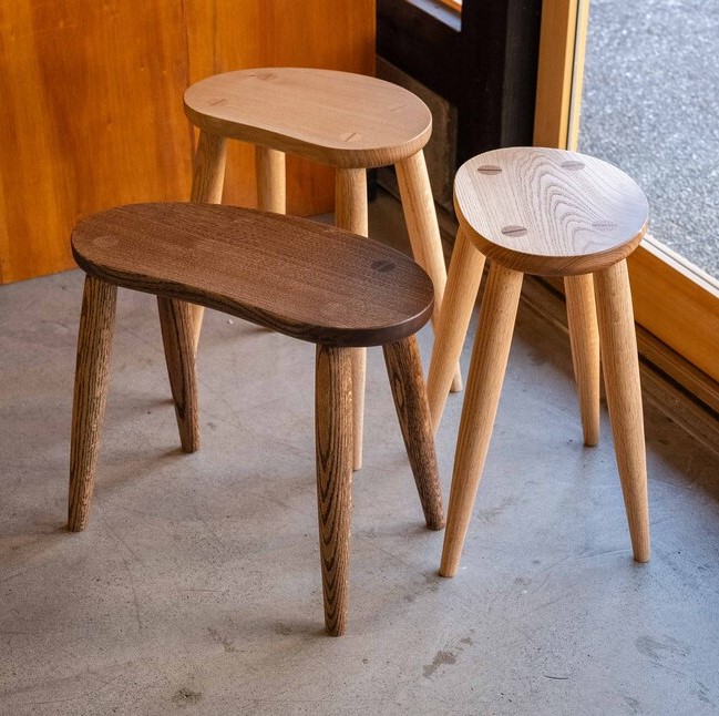 飛騨の職人が製作 組木加工 スツール キッチンスツール 木製