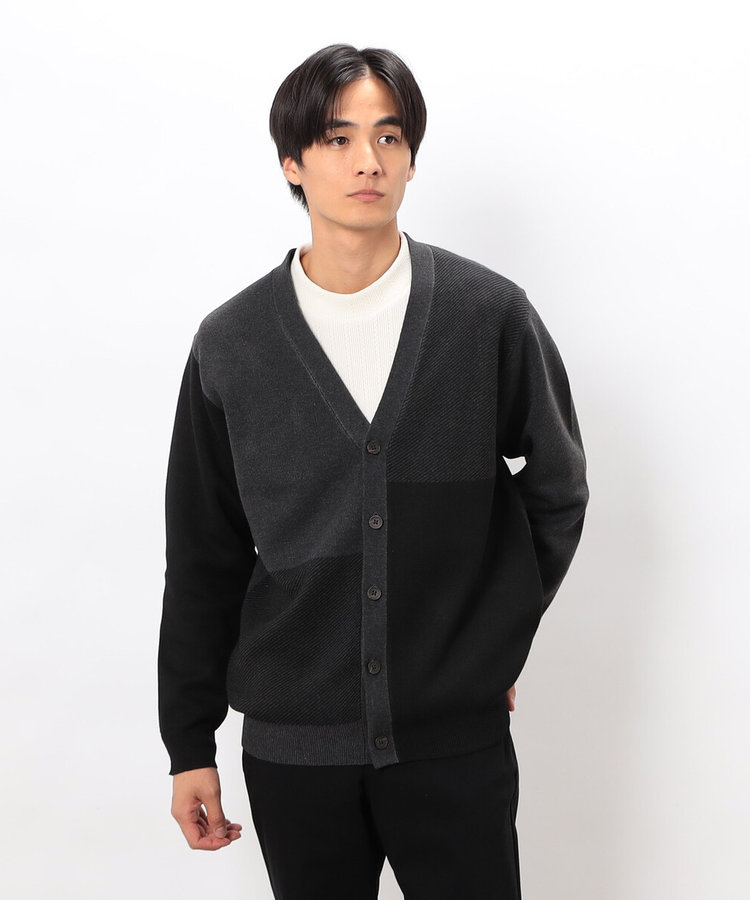 レザレクション メンズ GMジャガードニットカーディガン / ブラック GM