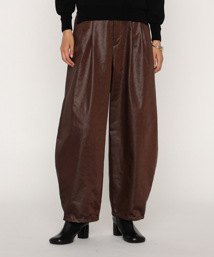 レザーライクサテン バルーンパンツ（18-12PM07-205）｜（Maison