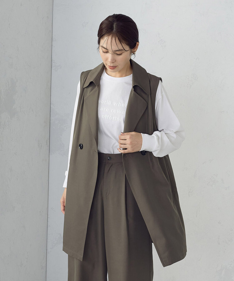 セットアップ対応】ポリエステルツイル ロングジレ（12-21VM06-205